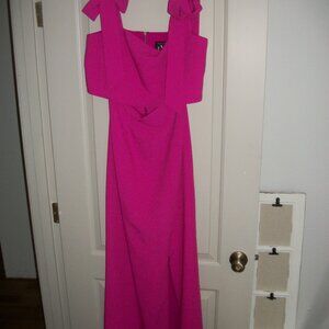 WOMENS DRESS BLACK HALO EVE BY LAUREL BERMAN HOT PINK 2 PC